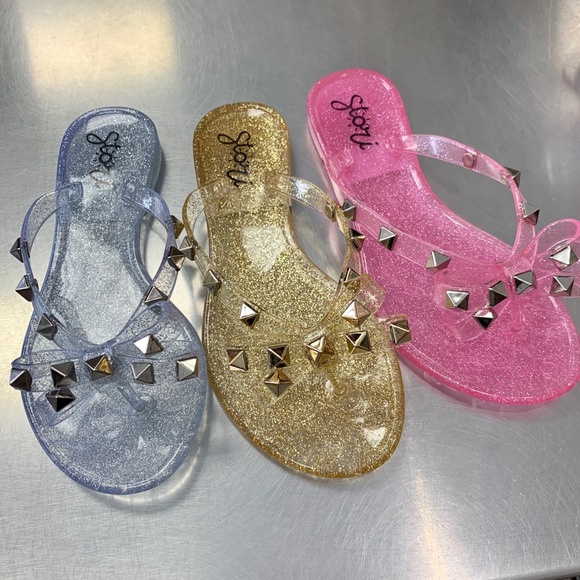 Toddler /& Big Girls Studded Jelly Sandals